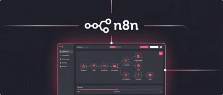 Benutzeroberfläche des n8n-Tools, die Verbindungen von Arbeitsabläufen zeigt, mit dem n8n-Logo oben.