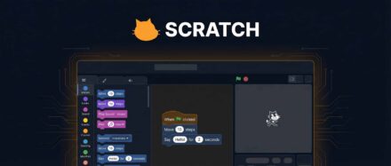Benutzeroberfläche der Scratch-Software, die Programmierblöcke zum Lernen des Programmierens zeigt.