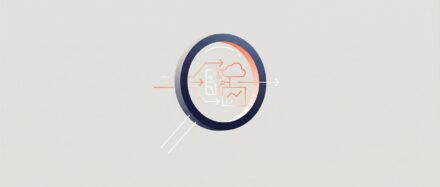 Illustration, die die Technologiebeobachtung symbolisiert, mit Grafiken und Icons, die Daten darstellen.