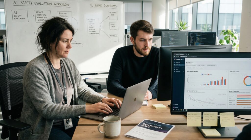 Ein Team aus zwei Fachleuten nimmt an einer Datenanalyse-Diskussion teil, wobei Diagramme und Grafiken auf ihren Bildschirmen zu sehen sind.