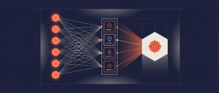 Diagramm zur Veranschaulichung von Mechanistic Concept Bottleneck Models in der KI, das neuronale Netzwerkschichten und deren Verbindungen zeigt.