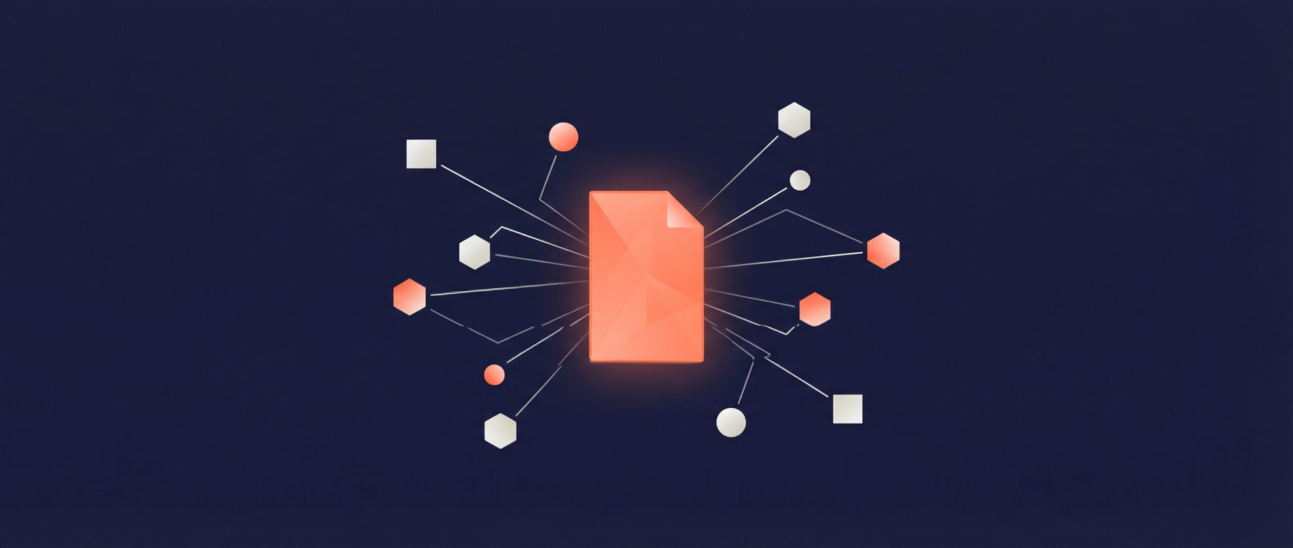 Illustration depicting metadata linked to a central document, symbolizing their importance and function.