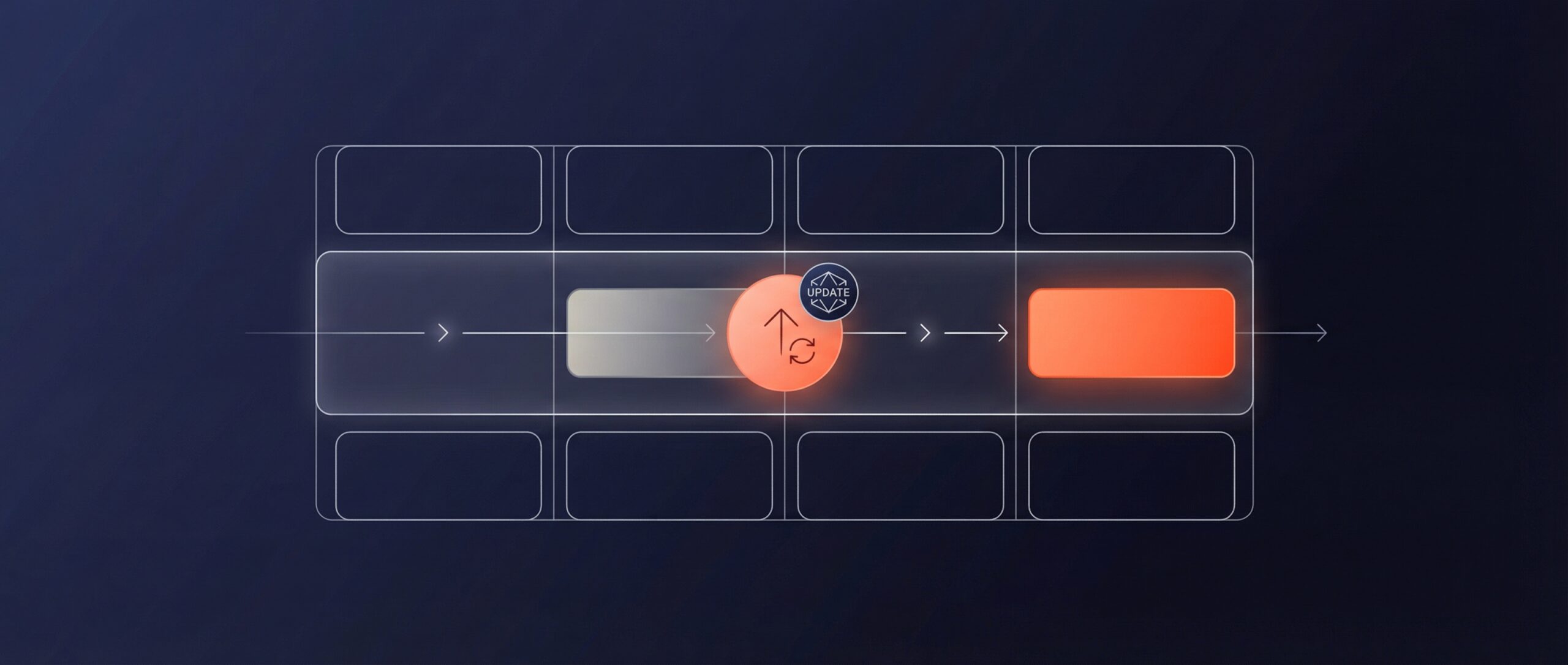 Illustration showing the process of updating data in SQL with an emphasis on a specific command.