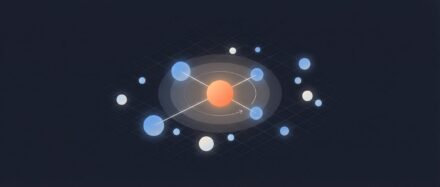 An illustration depicting a network of connected points representing the relationships in a KNN algorithm.