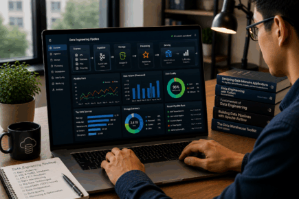 Data engineer studying modern data pipelines, storage and processing workflows