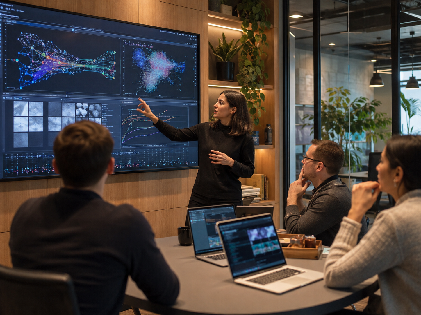 Deep learning instructor explaining neural network models during a professional training session
